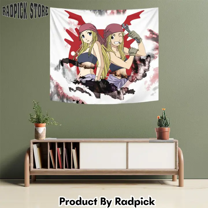 Winry rockbell tapestry custom fullmetal alchemist anime home decor  rp5948361